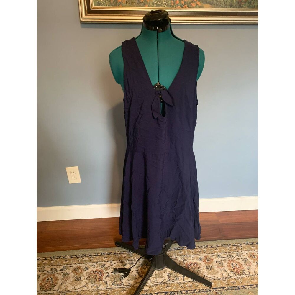 ModCloth Navy Blue Front Tie Summer Flutter Dress, size 14, NWT
